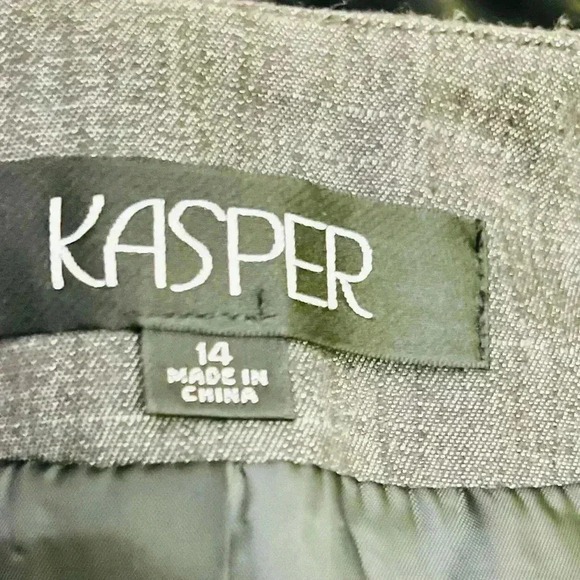 Kasper Jacket Heather Gray With Beige Stitching-Size 14 - Picture 6 of 9